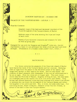Palace of the Vampire Queen, 2nd printing intro page