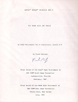 R1 To the Aid of Falx, Pre-Publication