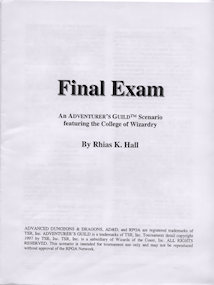 Final Exam