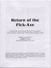 Return of the Pick-Axe