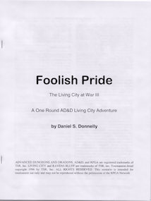 Foolish Pride